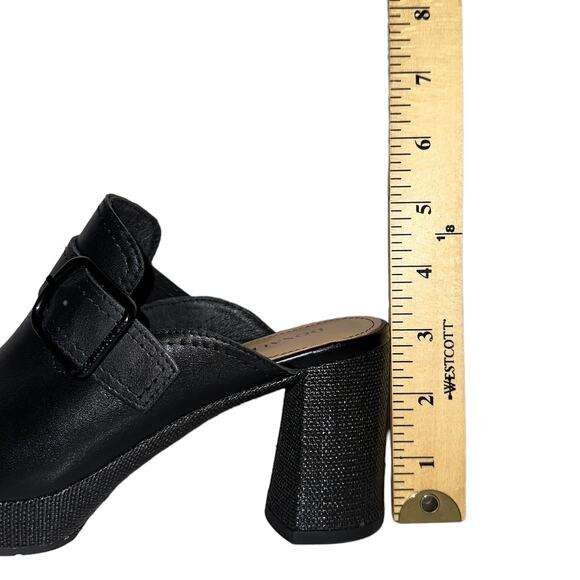 Donald J. Pliner Gramercy Black Leather Square Toe Buckle Slip On Heels Shoes 6 - Picture 11 of 11